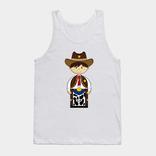 Cartoon Wild West Cowboy Tank Top by markmurphycreative